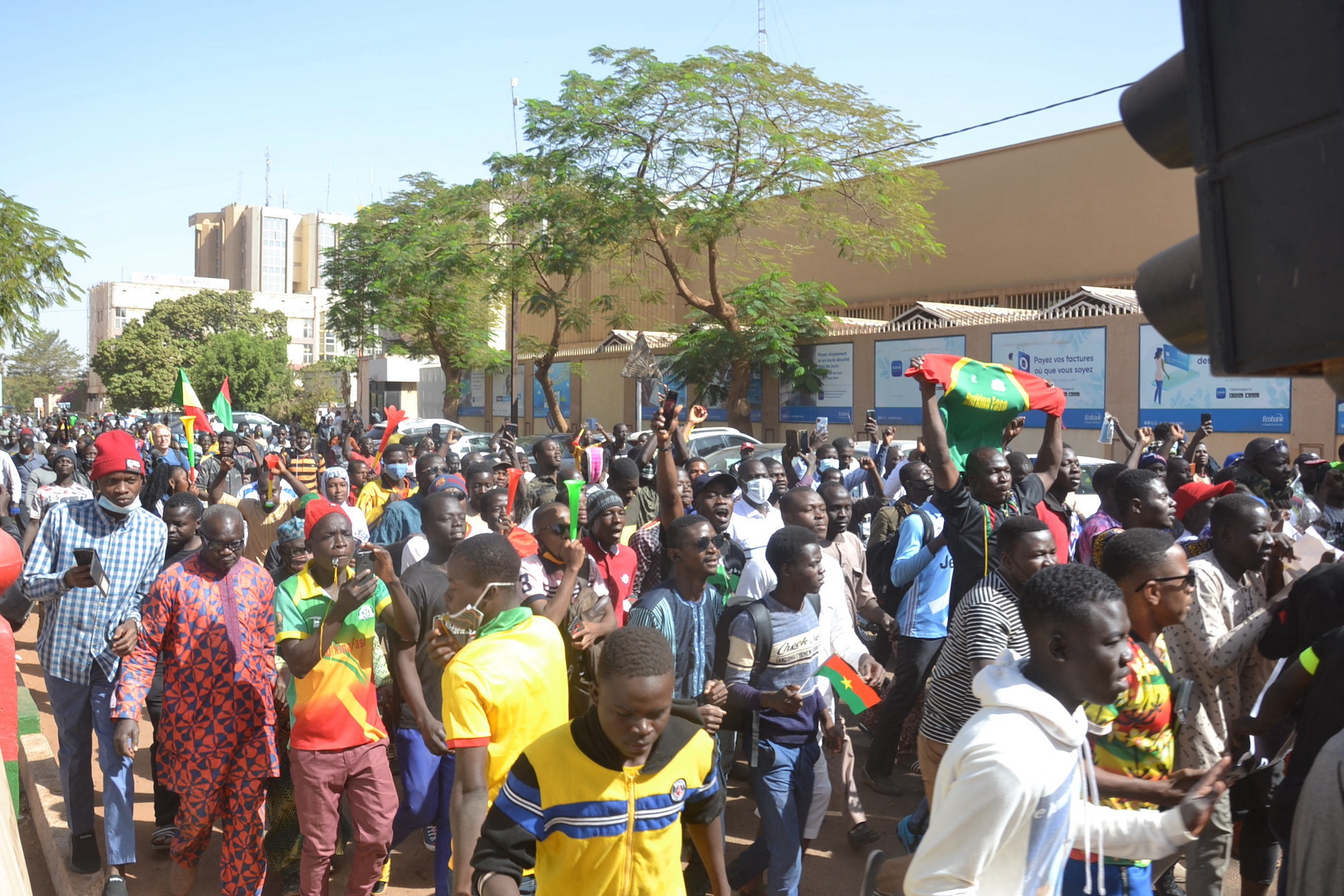 People protesting in Burkina Faso