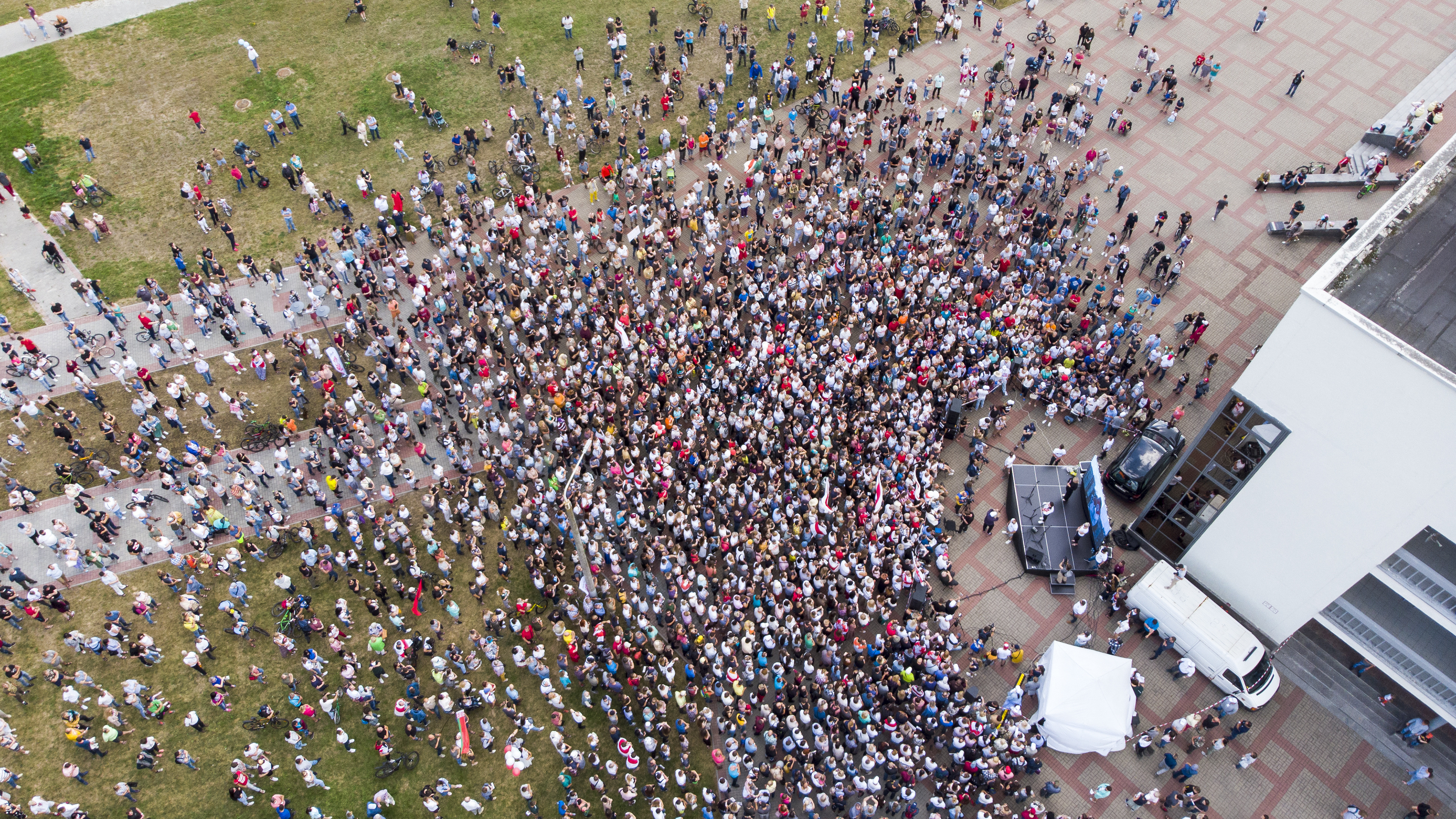 A crowd of people