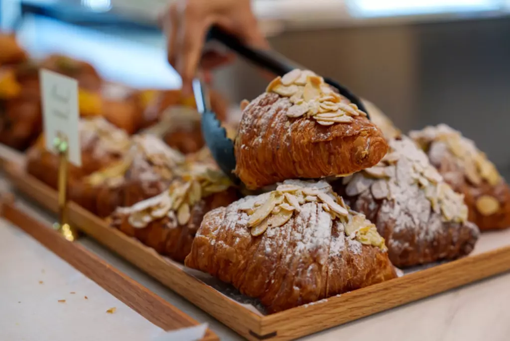 A pile of croissants